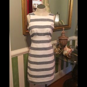 Grey and white striped dress